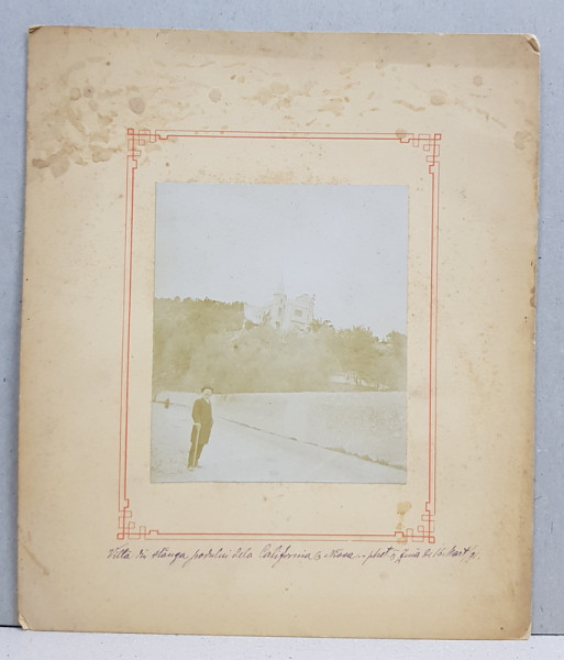 NISA , VILA IN STANGA PODULUI DE LA CALIFORNIA , FOTOGRAFIE MONOCROMA,  PASPARTU DIN CARTON , DATATA 1891