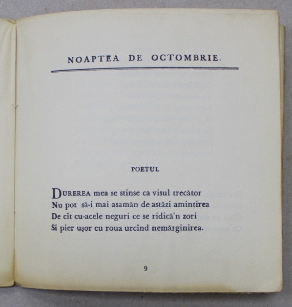 NOAPTEA DE OCTOMBRIE de ALFRED DE  MUSSET , traducere in versuri de EM . G. CIOMAC , 1910