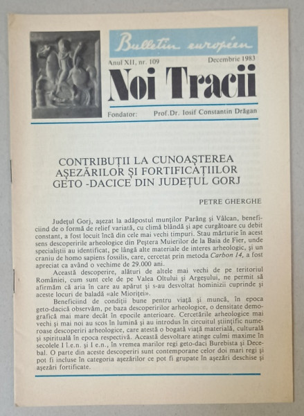 NOI TRACII , REVISTA FONDATA DE JOSIF CONSTANTIN DRAGAN , NR.109, 1983