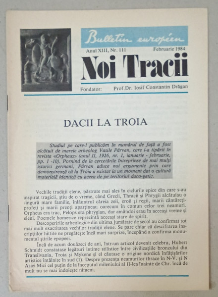 NOI TRACII , REVISTA FONDATA DE JOSIF CONSTANTIN DRAGAN , NR.111, 1984