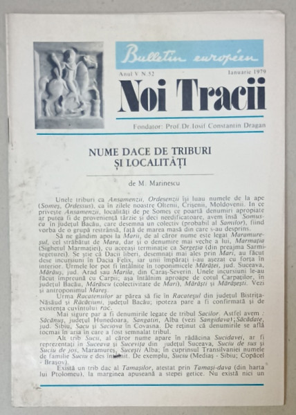 NOI TRACII , REVISTA FONDATA DE JOSIF CONSTANTIN DRAGAN , NR.52 , 1979