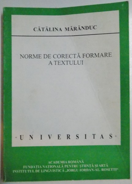 NORME DE CORECTA FORMARE A TEXTULUI de CATALINA MARANDUC