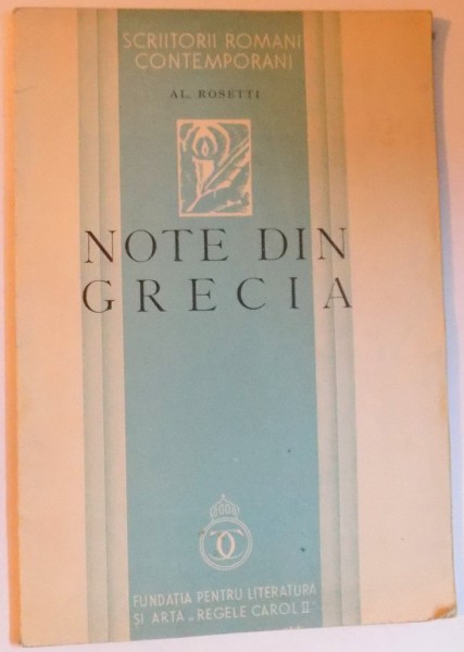 NOTE DIN GRECIA de AL. ROSETTI , 1938