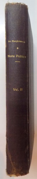 NOTE POLITICE 1897-1924 de ALEXANDRU MARGHILOMAN, VOL II  1927