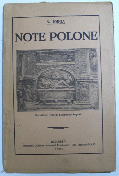 NOTE POLONE de N. IORGA , 1924