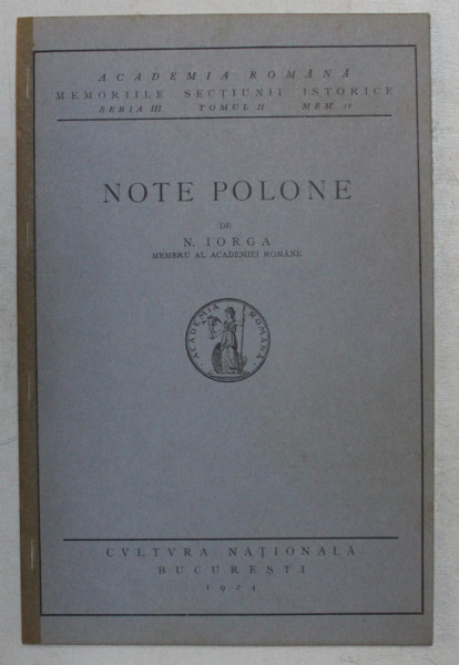 NOTE POLONE de N . IORGA , 1924