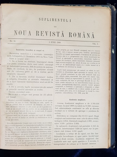 NOUA REVISTA ROMANA pentru POLITICA, LITERATURA, STIINTA SI ARTA - 1900