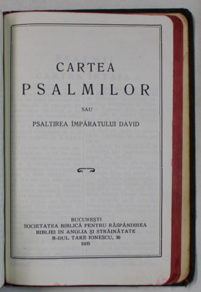 NOUL TESTAMENT AL DOMNULUI NOSTRU ISUS HRISTOS  si CARTEA PSALMILOR , COLEGAT,  1934 , FORMAT MIC