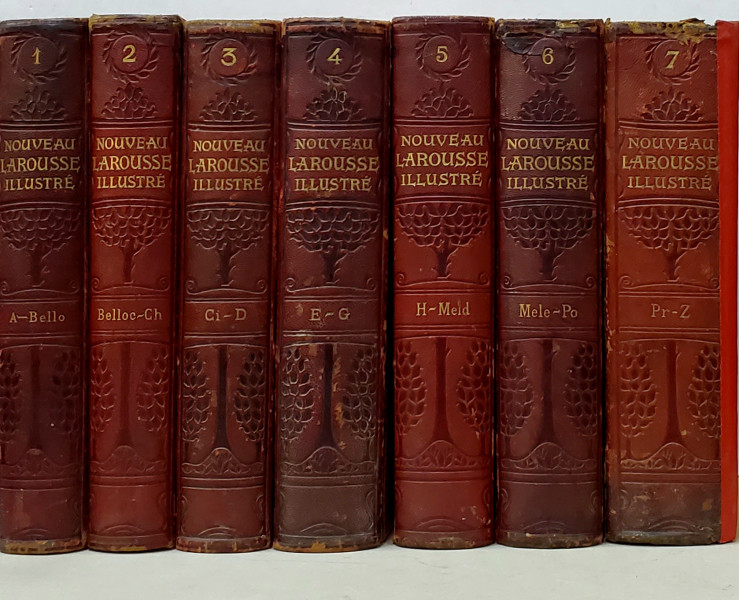 NOUVEAU LAROUSSE ILLUSTRE, DICTIONNAIRE UNIVERSEL ENCYCLOPEDIQUE par CLAUDE AUGE, 7 VOL. - PARIS