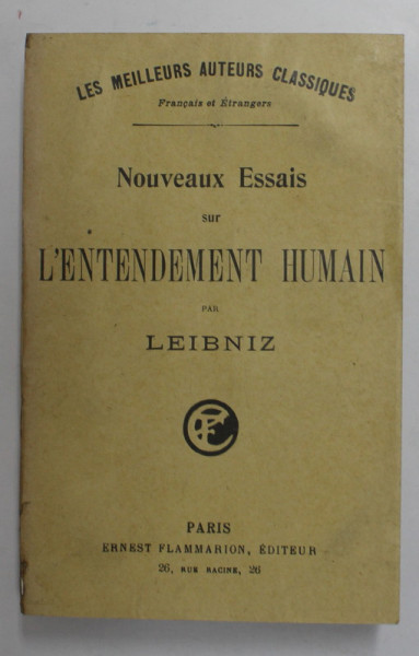 NOUVEAUX ESSAIS SUR L 'ENTENDEMENT HUMAIN par LEIBNIZ , 1921