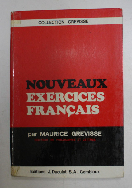 NOUVEAUX EXERCICES FRANCAIS par MAURICE GREVISSE , 1968