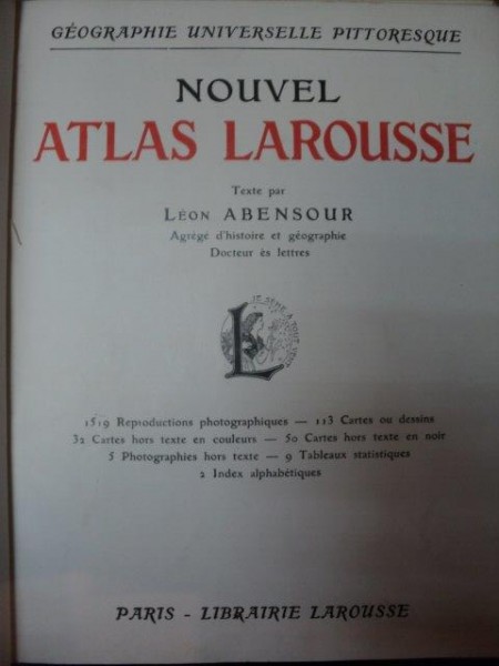 NOUVEL ATLAS LAROUSSE text par LEON ABENSOUR