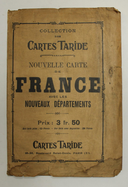 NOUVELLE CARTE DE FRANCE AVEC LES NOUVEAUX DEPARTEMENTS , 1925 , SCARA 1 : 265.000