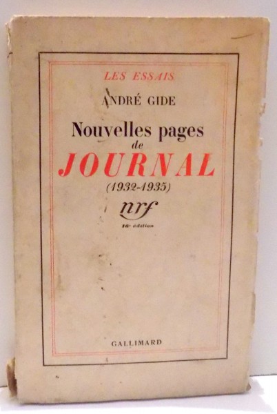 NOUVELLES PAGES DE JOURNAL (1932-1935) de ANDRE GIDE , SEIZIEME EDITION , 1936