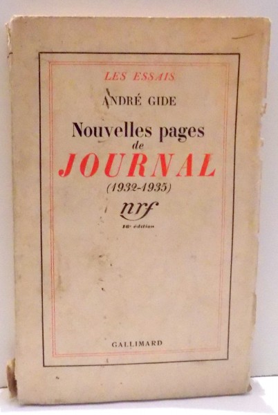 NOUVELLES PAGES DE JOURNAL (1932-1935) de ANDRE GIDE , SEIZIEME EDITION , 1936