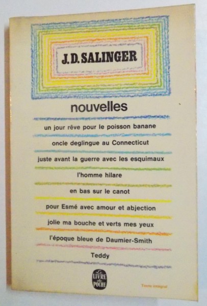 NOUVELLES par J. - D. SALINGER , 1961