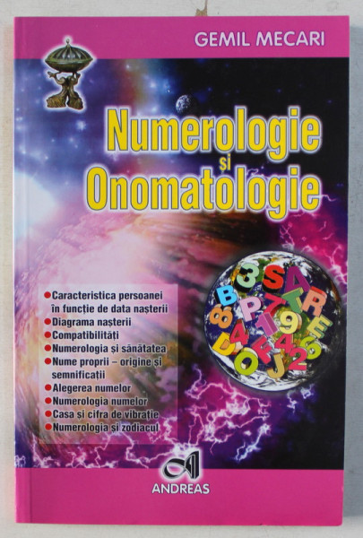 NUMEROLOGIE SI ONOMATOLOGIE de GEMIL MECARI , 2007 , PREZINTA HALOURI DE APA