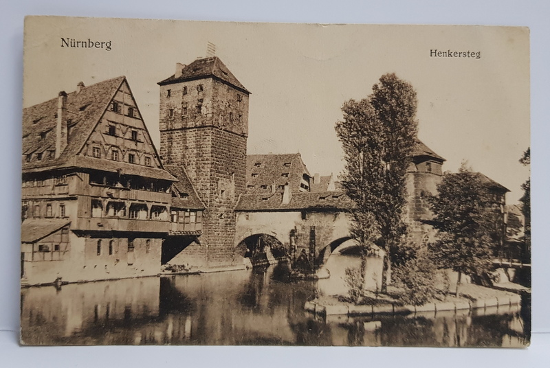NURNBERG - HENKERSTEG , CARTE POSTALA ILUSTRATA , MONOCROMA, CIRCULATA , ADRESATA DOAMNEI ALICE STURDZA , DATATA 1913