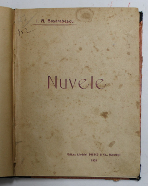 NUVELE de I.A. BASARABESCU , 1903