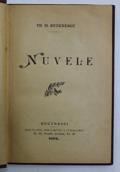 NUVELE de TH. M. STOENESCU , 1894