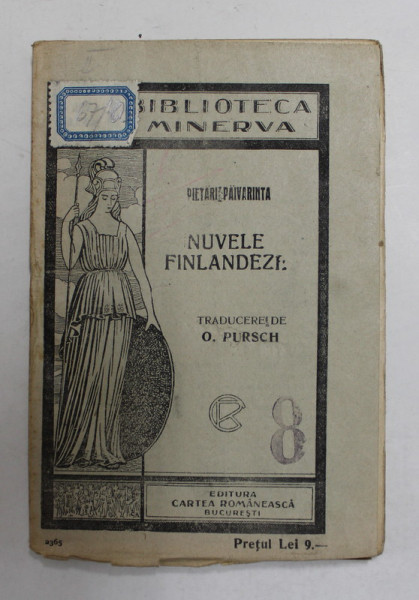 NUVELE FINLANDEZE de PIETARI PAIVARINTA , EDITIE INTERBELICA