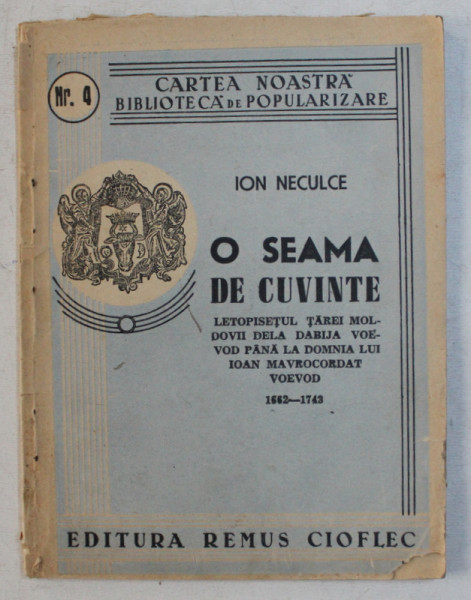 O SEAMA DE CUVINTE de ION NECULCE  - 1943