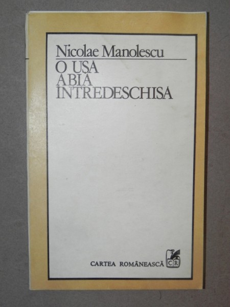 O USA ABIA INTREDESCHISA-NICOLAE MANOLESCU  1986