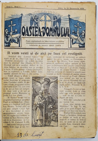 OASTEA DOMNULUI, ANUL I, 1929 - 1930