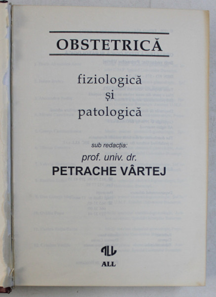 OBSTETRICA FIZIOLOGICA SI PATOLOGICA -PETRACHE VARTEJ  1996