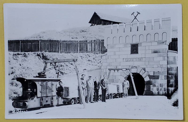 OCNA DEJ , INTRAREA IN MINA DE SARE , MOCANITA CU VAGONETI , CARTE POSTALA ILUSTRATA , 1946