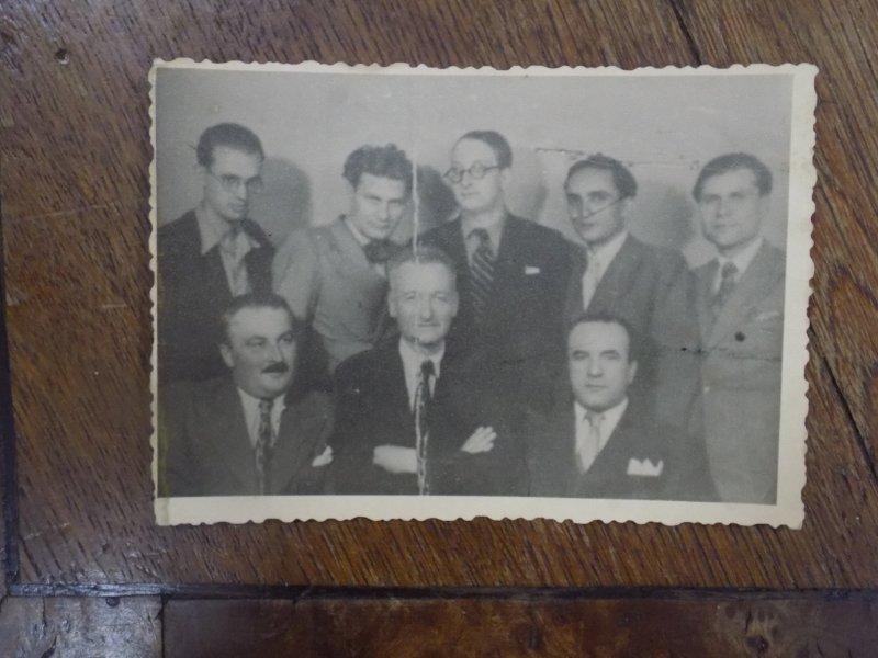 Octav Sulutiu, G. Vasiliu, Radu Gyr, Silviu Cernea, Victor Eftimiu, 1935 Bucuresti, Fotografie de grup