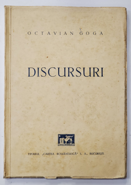 OCTAVIAN GOGA  - DISCURSURI , 1942