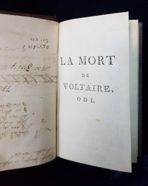 ODE, LA MORT de VOLTAIRE - 1780