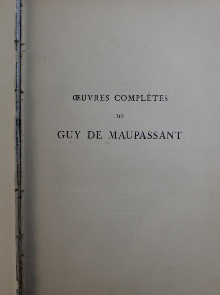 OEUVRES COMPLETES de GUY DE MAUPASSANT - MADEMOISELLE FIFI , 1908