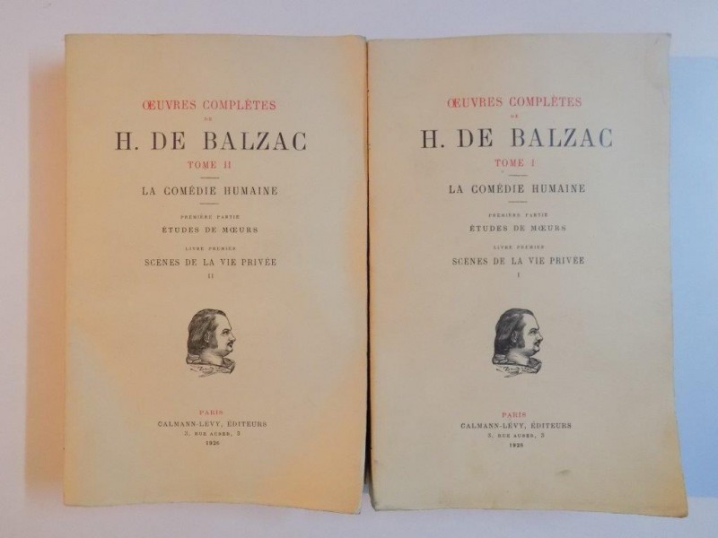 OEUVRES COMPLETES DE H. DE BALZAC , LA COMEDIE HUMAINE, VOL I -II , 1926