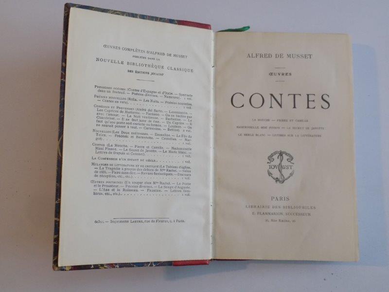 OEUVRES. CONTES par ALFRED DE MUSSET