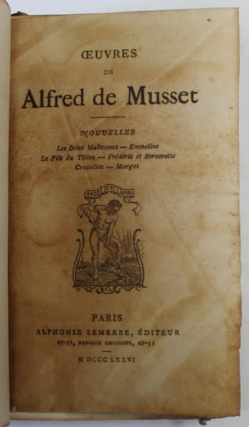 OEUVRES DE ALFRED DE MUSSET , 1876