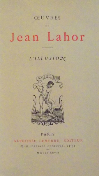 OEUVRES de JEAN LAHOR , 1897