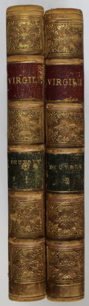 OEUVRES DE VIRGILE , ACCOMPAGNE DU TEXTE LATIN , DEUX VOLUMES , 1879