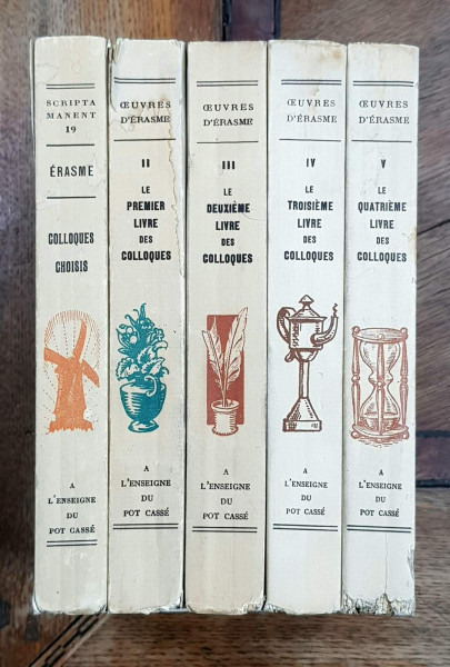 OEUVRES D'ERASME, TOME I-V, A L'ESEIGNE DU POT CASSE, PARIS