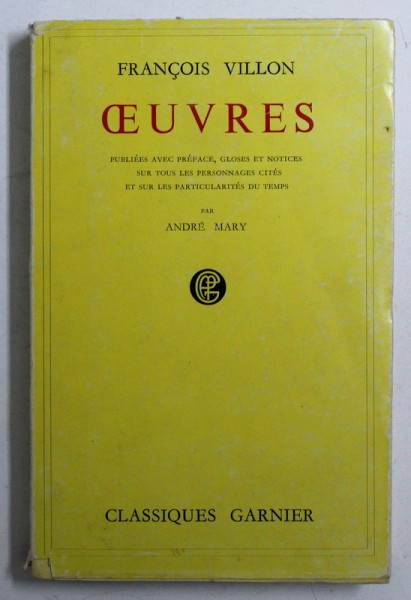 OEUVRES par FRANCOIS VILLON , 1957