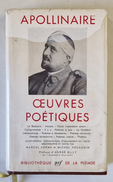 OEUVRES POETIQUES de APOLLINAIRE , 1965 , PREZINTA HALOURI DE APA
