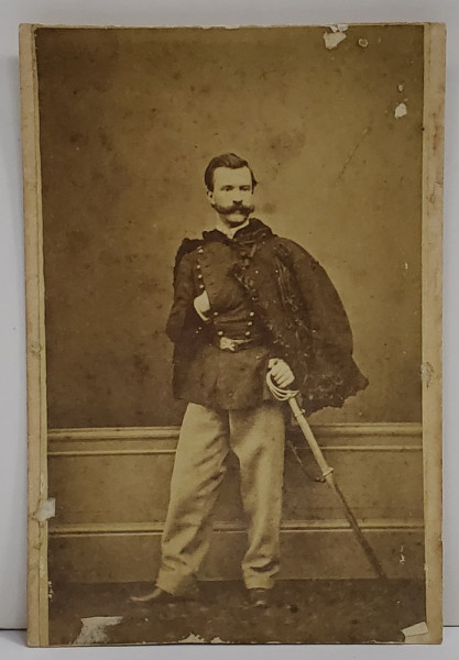 OFITER DE CAVALERIE AUSTRO - UNGARA , FOTOGRAFIE C.D.V. , SFARSITUL SEC. XIX