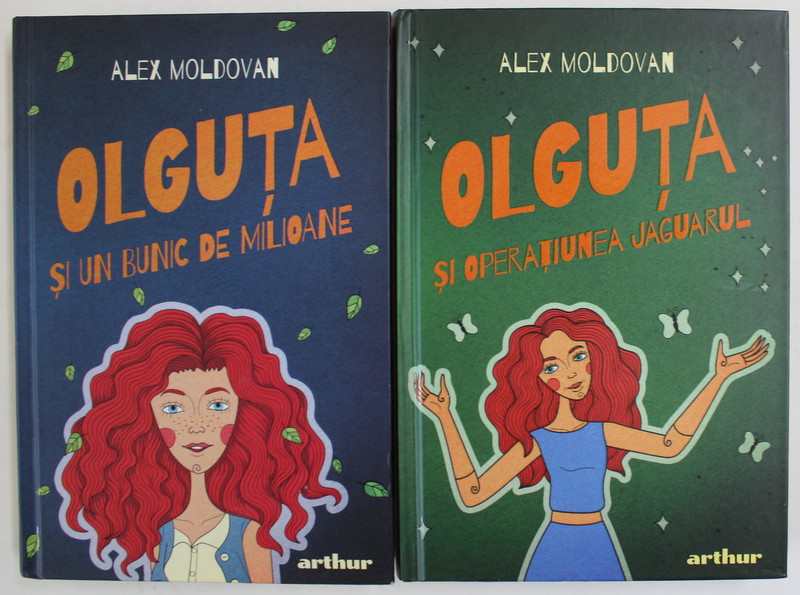 OLGUTA SI UN BUNIC DE MILIOANE / OLGUTA SI OPERATIUNEA JAGUARUL de ALEX MOLDOVAN , 2 VOLUME , ilustratii de JOZSEF VASS , 2021