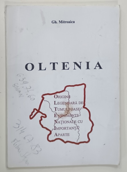 OLTENIA de GH. MITROAICA , 2000, DEDICATIE *