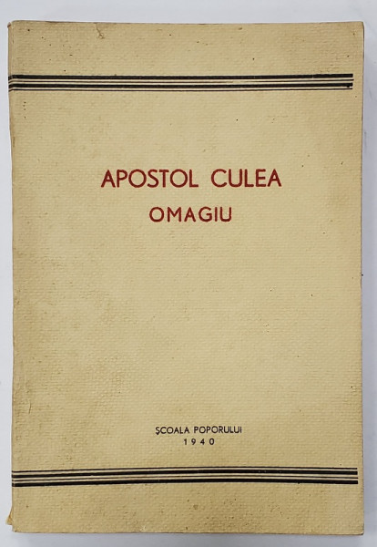 OMAGIU LUI APOSTOL CULEA , 1940