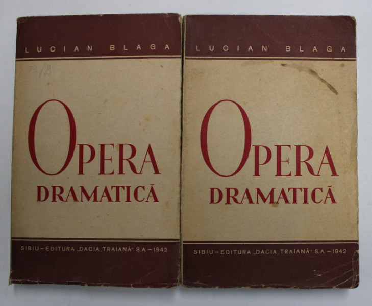 OPERA DRAMATICA- LUCIAN BLAGA, 1942   VOL.I-II