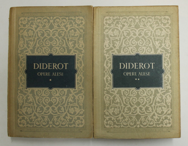 OPERE ALESE VOL I , II de DENIS DIDEROT ,1956