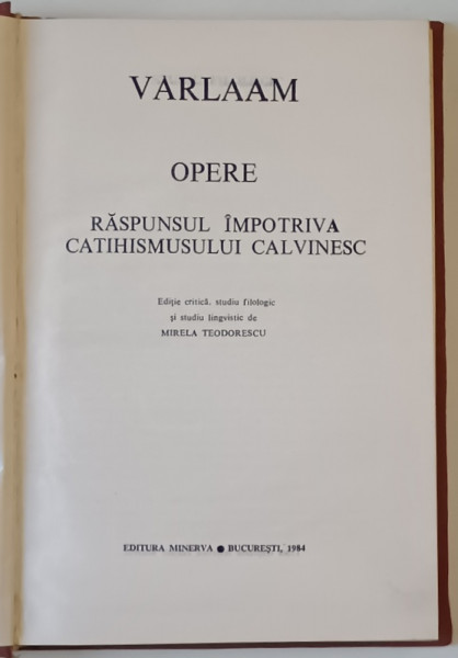 OPERE de VARLAAM , 1984
