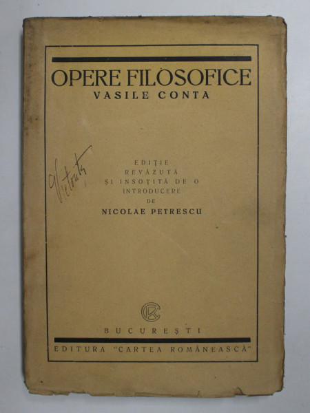 OPERE FILOSOFICE de VASILE CONTA